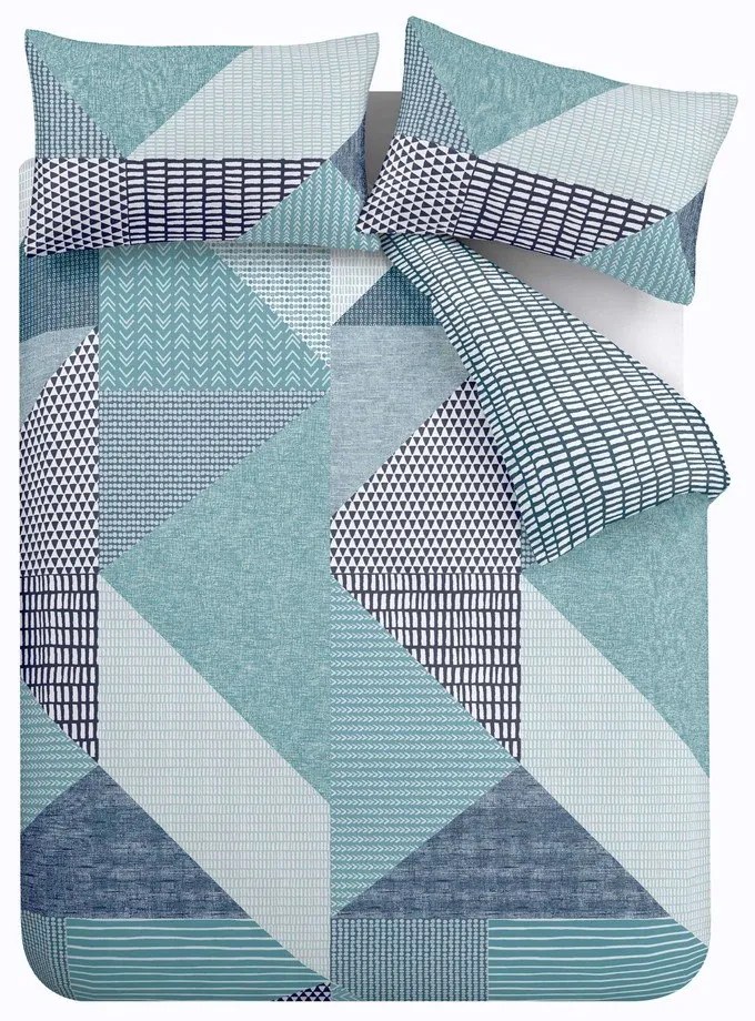 Zielononiebieska pościel dwuosobowa 230x220 cm Larsson Geo – Catherine Lansfield