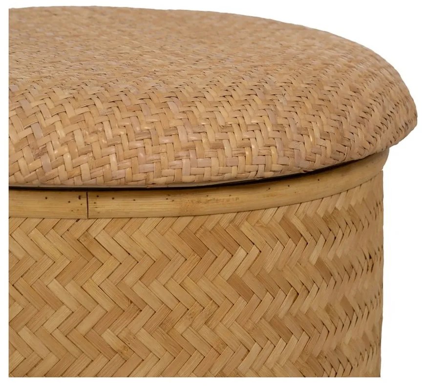 Pleciony puf w naturalnym kolorze Rattan – Ixia
