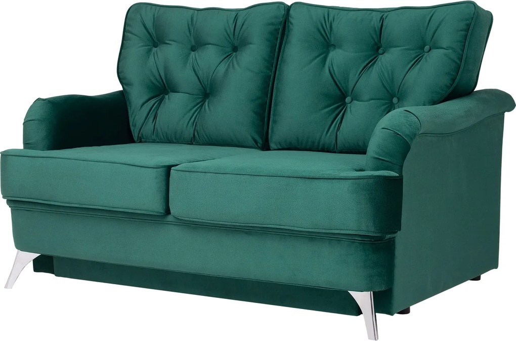 Tapicerowana sofa 2-osobowa z pikowanymi poduszkami Sissi