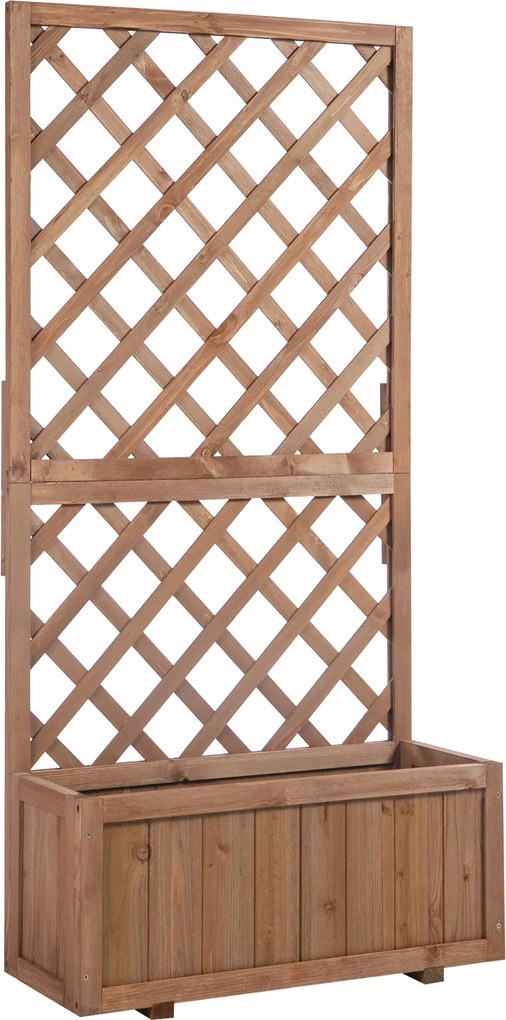 skrzynka na kwiaty kratka na pnącza skrzynka na rośliny skrzynka z kratką szpaler kratka na rośliny drewno | Aosom.pl