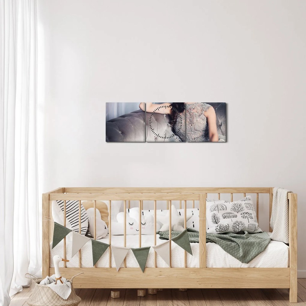 Obraz - Glamour (z zegarem) (90x30 cm)