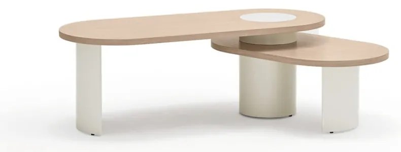Biały stolik w dekorze jesionu 120x50 cm Nori – Teulat