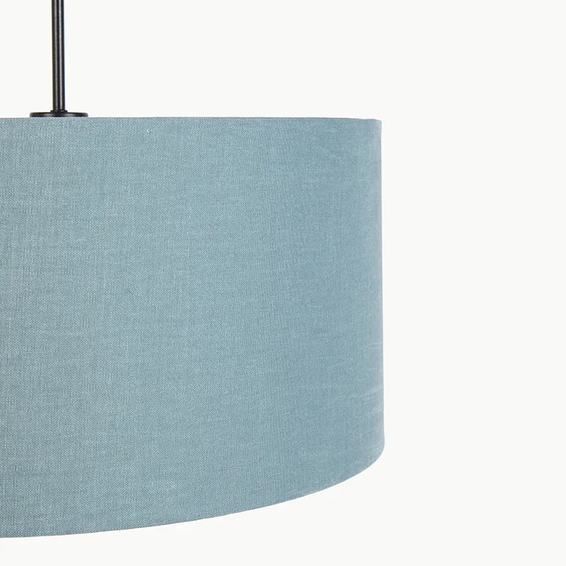Lampa wisząca czarna z niebieskim kloszem 50 cm - Combi 1 Nowoczesny Oswietlenie wewnetrzne