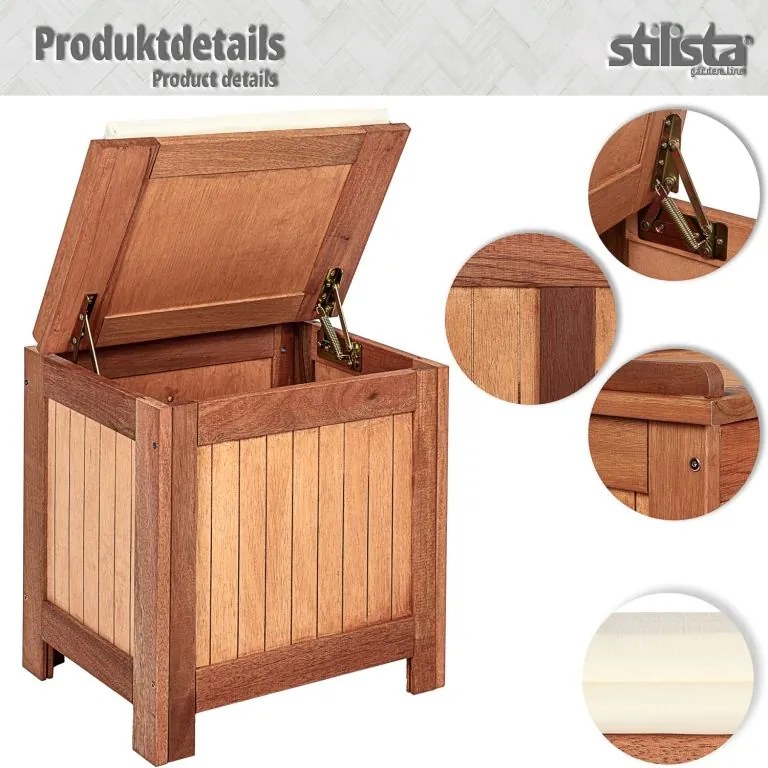 Skrzynia ogrodowa, kufer z poduszką 43 x 55 x 62 cm