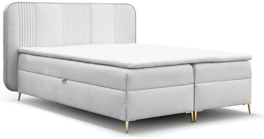 Jasnoszare nowoczesne łóżko kontynentalne 4 rozmiary Z8-F04