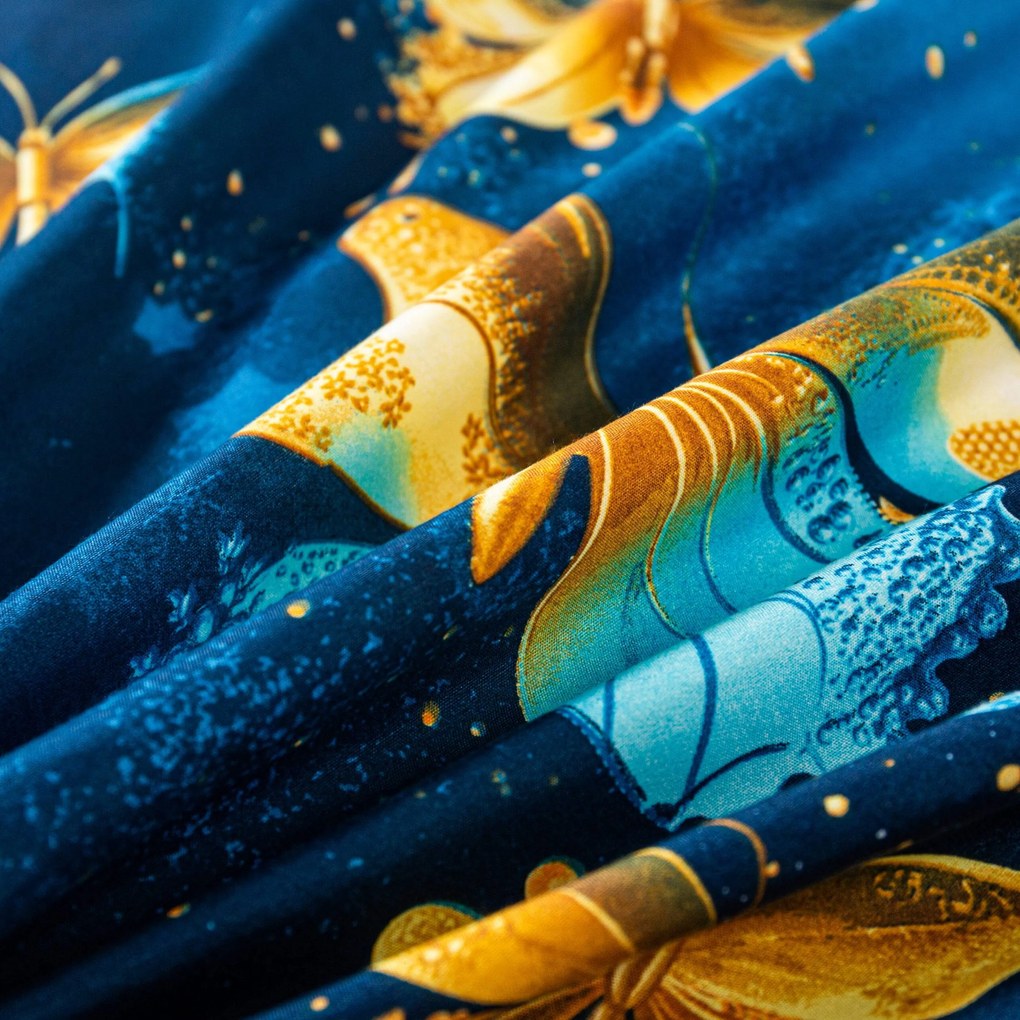 PrzytulneMieszkanie.pl PrzytulneMieszkanie.pl Pościel z mikrofibry ROYAL BUTTERFLY niebieska Rozmiar pościeli: 70 x 80 cm | 140 x 200 cm