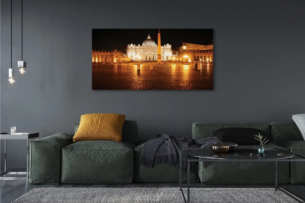 Obraz canvas na ścianę Plac przed Bazyliką Nocą