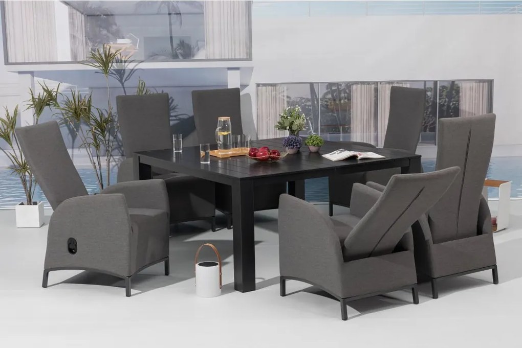 Doppler PARIS LIKA-TEX® szare - luksusowy regulowany fotel ogrodowy - Towar rozpakowany (N352)