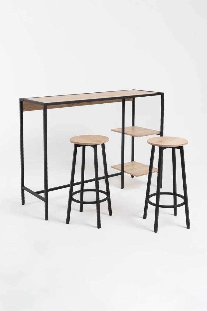 Set Bar Mesa Alta + 2 Taburetes Loku
