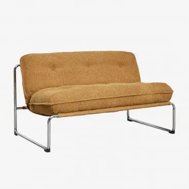 Sofa Dwuosobowa Tapicerowana Matilda Bukla Miodowy Żółty - Sklum