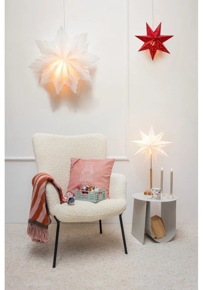 Biały fotel ze sztucznym futerkiem House Nordic Glasgow