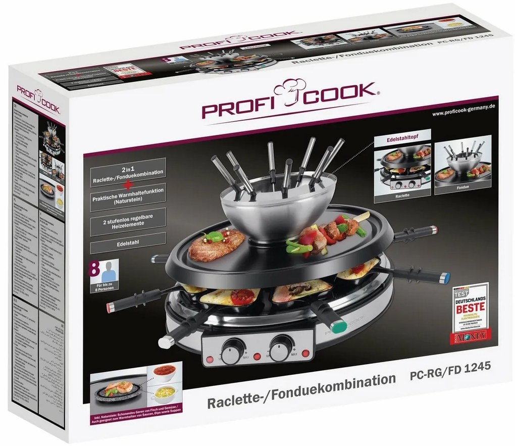 ProfiCook RG/FD 1245 grill do fondue raclette  2w1