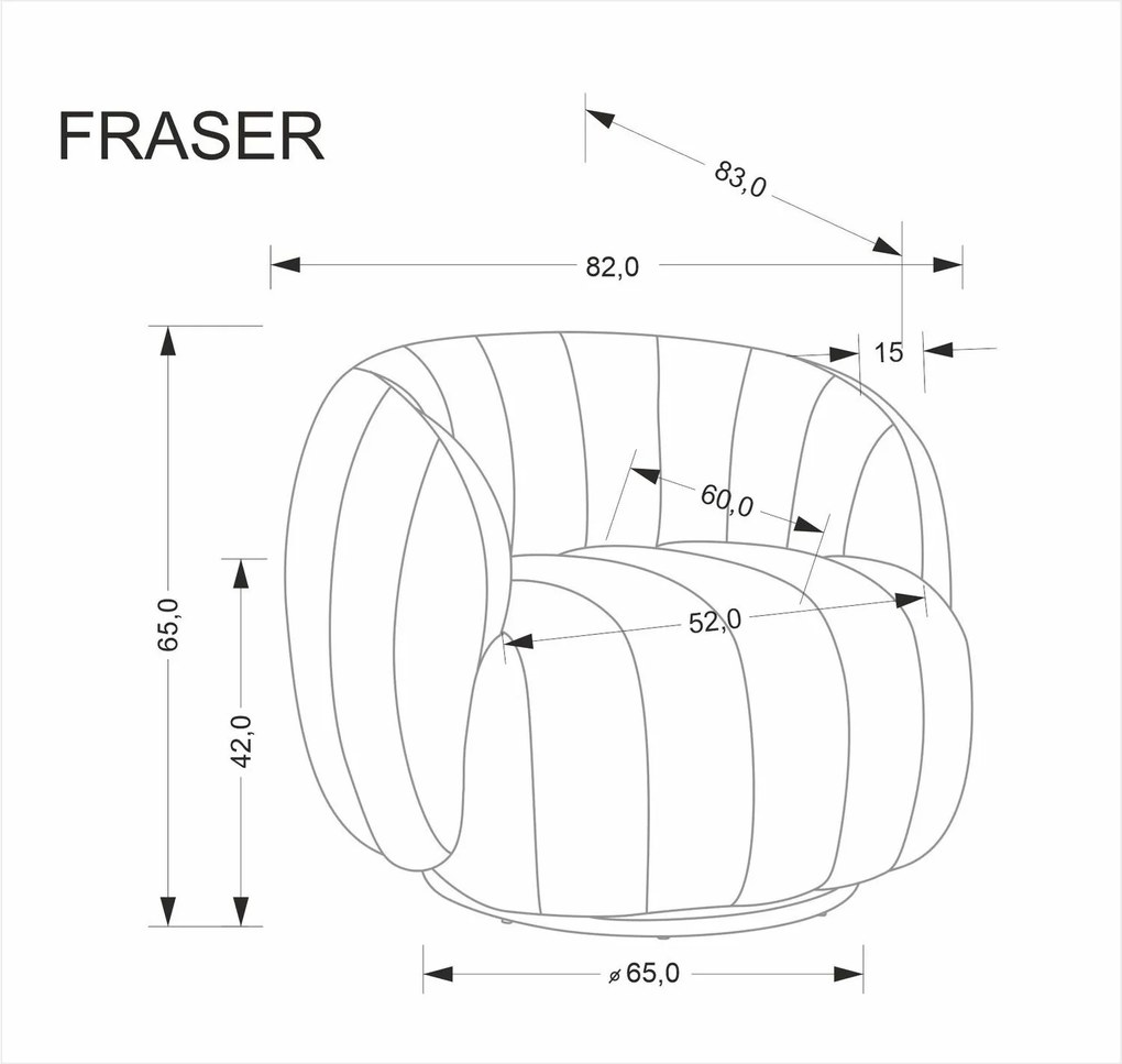 Obrotowy fotel wypoczynkowy Fraser Halmar