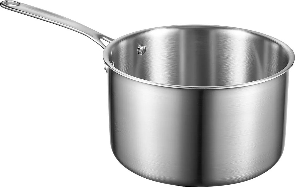 Garnek SucceBuy ze Stali Nierdzewnej 3,8 L, Garnczek z Pokrywą ze Szkła I Ergonomiczną Rączką, Nieprzywierający, Zmywalny w Zmywarce, Przyrząd Kuchenny