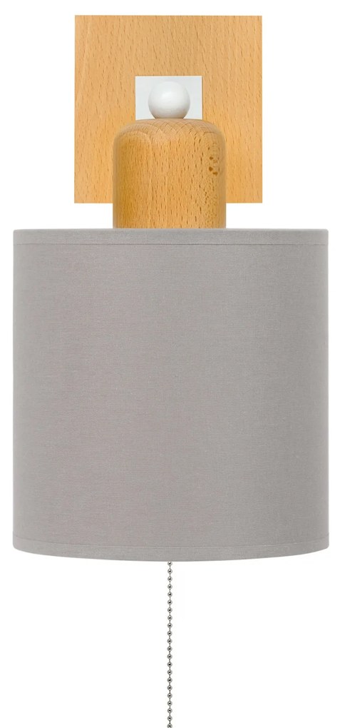 Szary kinkiet LED CL-SHWD-WE10x10BU-GR jednopunktowy z litego drewna z