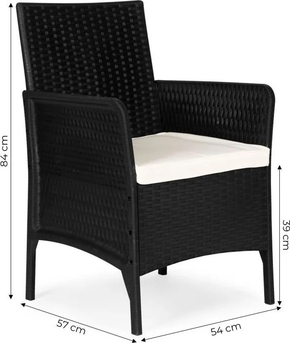 Zestaw 2 foteli ogrodowych Livora 002 z poduszkami, kolor czarny