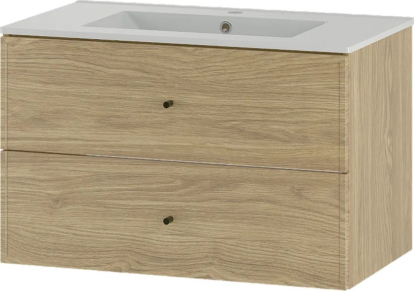 Zestaw do Łazienki 80cm Szafka z Umywalką  Dąb Olejowany Marco