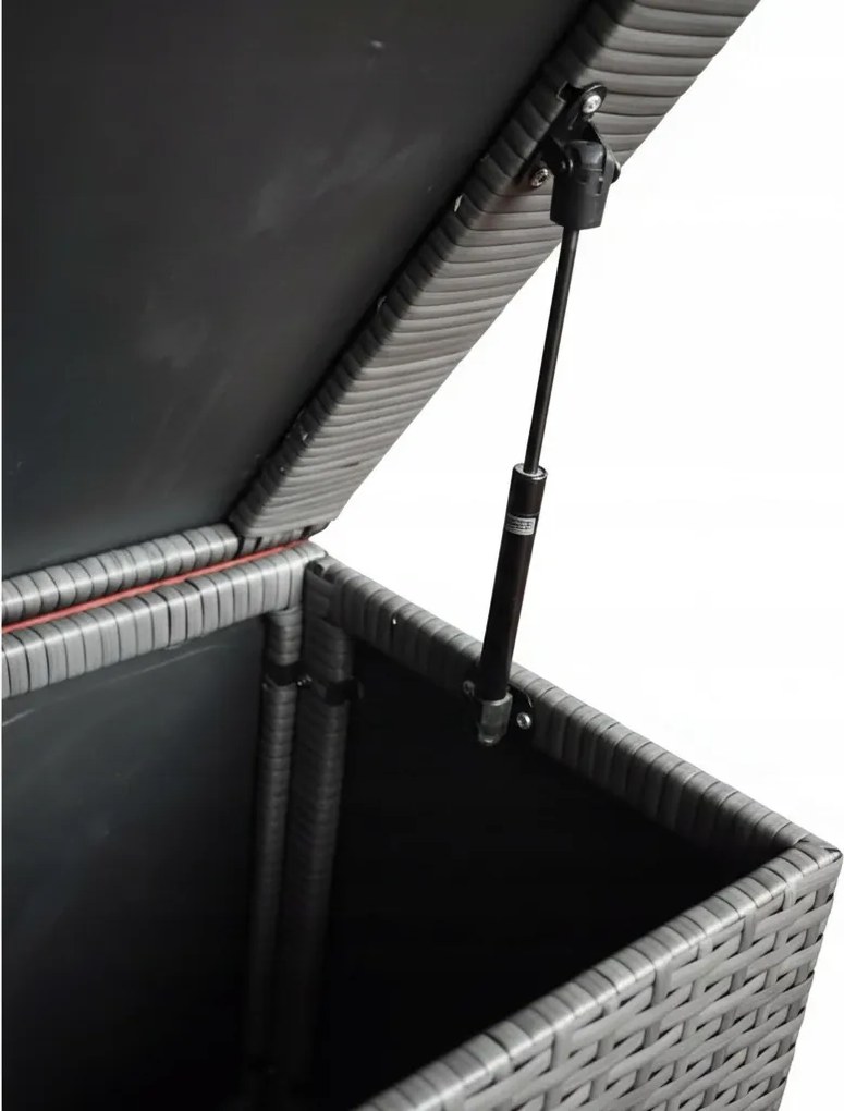 Skrzynia ogrodowa na poduszki z technorattanu XL-SD-S, 75x70x65 cm, szary