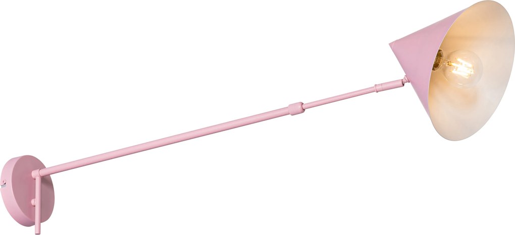 Designerska lampa ścienna różowa regulowana - Triangolo