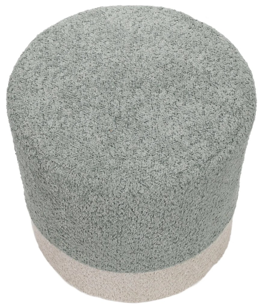 Pufa okrągła tapicerowana w dwóch kolorach boucle, Ø 35 x 34 cm