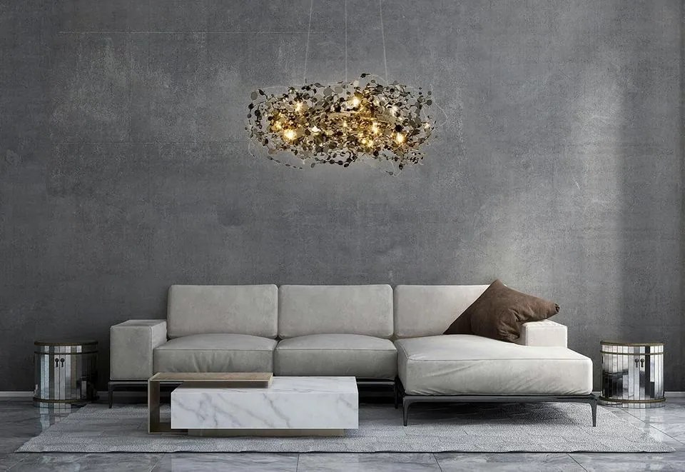 Designerska lampa wisząca Monete 60, chrom