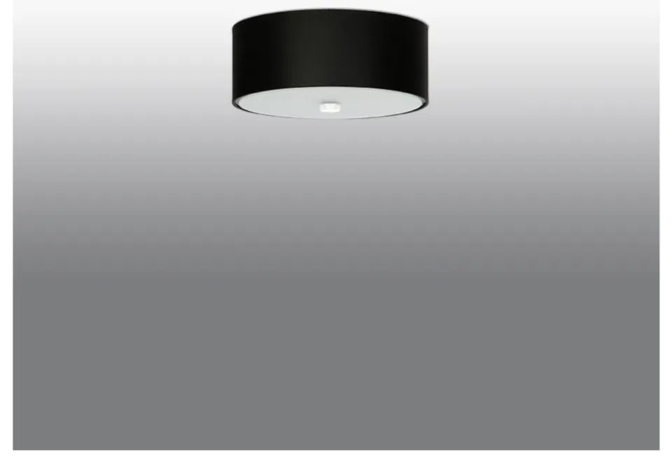 Czarna lampa sufitowa z tekstylnym kloszem ø 30 cm Herra – Nice Lamps