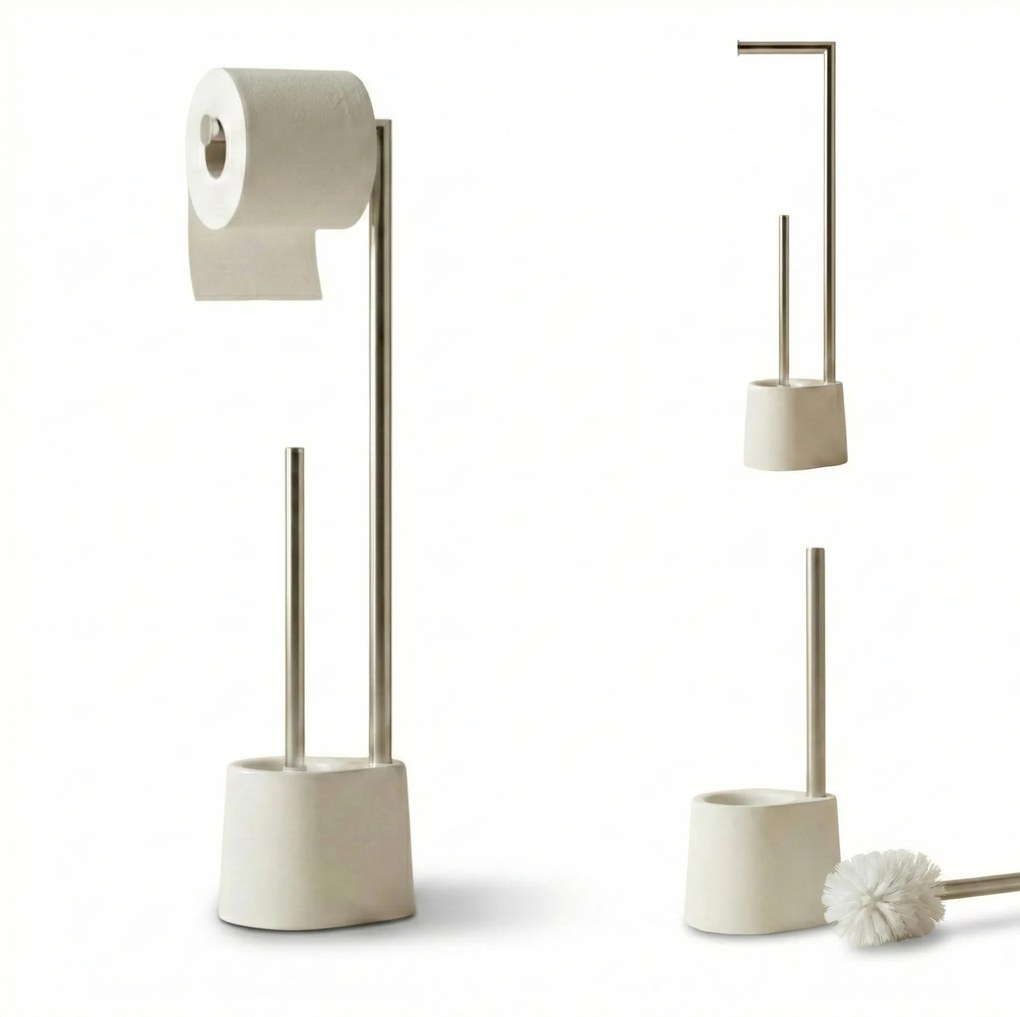 Stojak na papier toaletowy i szczotkę do WC STILK, 63 cm
