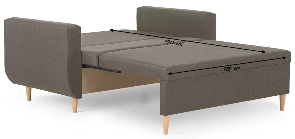 Sofa kanapa 2 os z funkcją spania DORO Jasny brąz