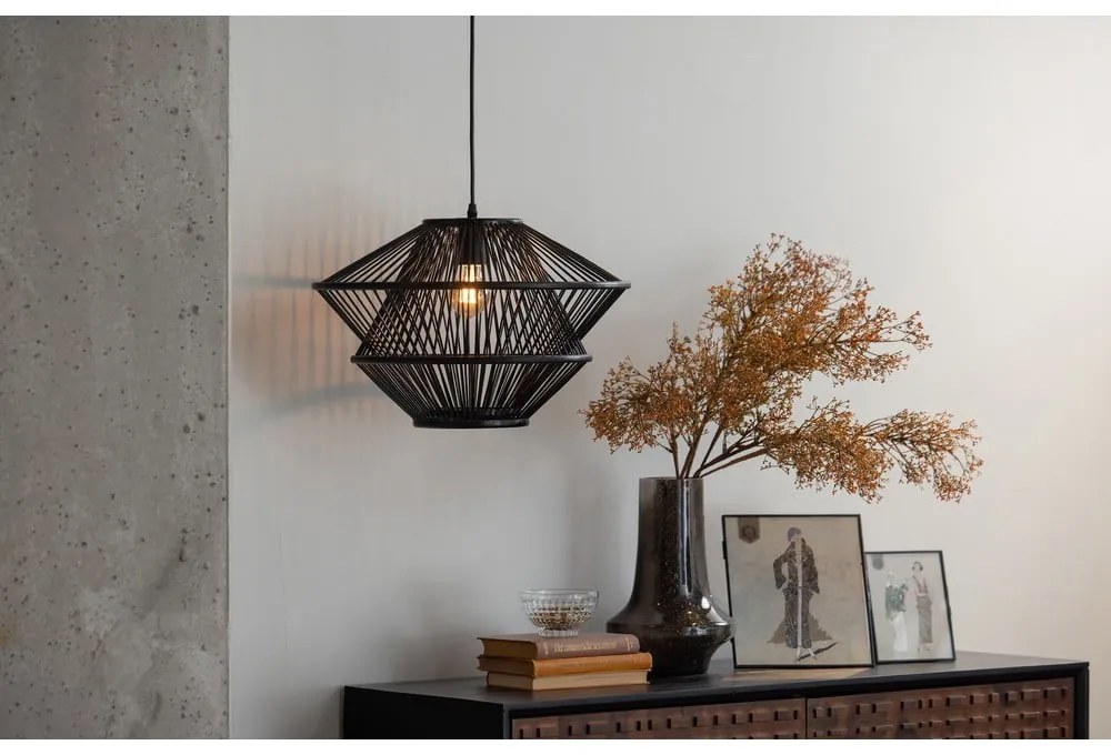 Czarna bambusowa lampa wisząca BePureHome Natural