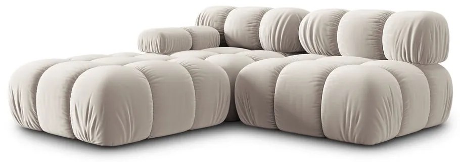 Beżowa aksamitna sofa modułowa 282 cm Bellis – Micadoni