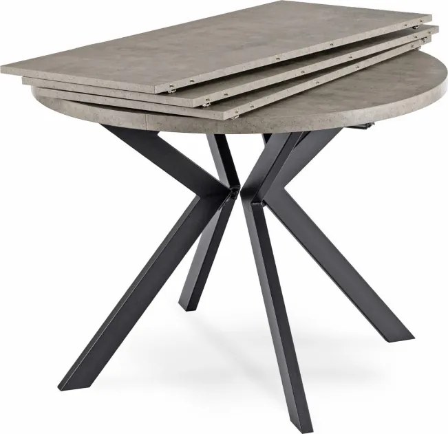 Stół Okrągły Rozkładany LUKAS 100-250 cm Beton Nowoczesny Loft