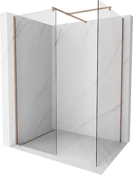 Mexen Kioto ścianka prysznicowa Walk-in 95 x 90 cm, transparent, różowe złoto - 800-095-202-60-00-090