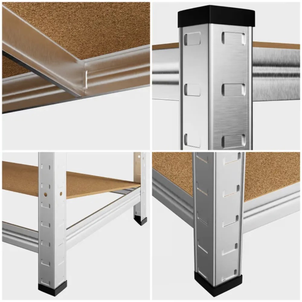 Regał o dużej nośności HEAVY, max. 700 kg, 90x40x160cm, srebrny Monzana