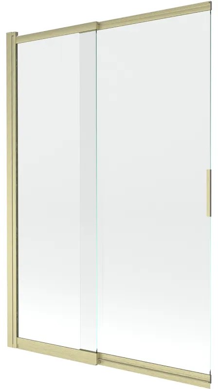 Mexen Fox parawan nawannowy 2-skrzydłowy przesuwny 120 x 150 cm, transparent, złoty szczotkowany - 891-120-002-55-00