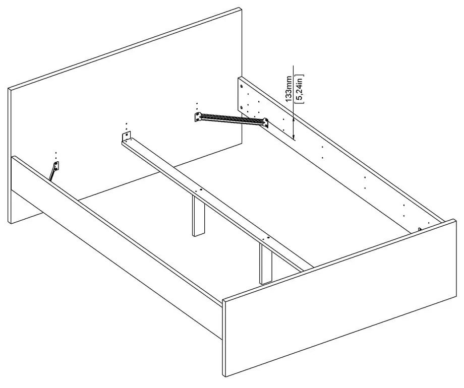 Czarne łóżko dwuosobowe 140x190 cm Naia – Tvilum