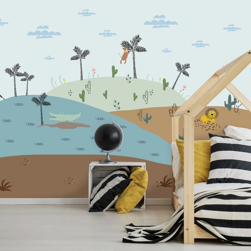 Fototapeta - Ilustrowane zwierzęta (196x136 cm)