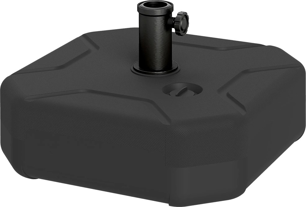 Wypełniany Stojak do Parasoli Outsunny do 25 kg, Kwadratowy Uchwyt, Stojak na Parasol Ø38/48 mm