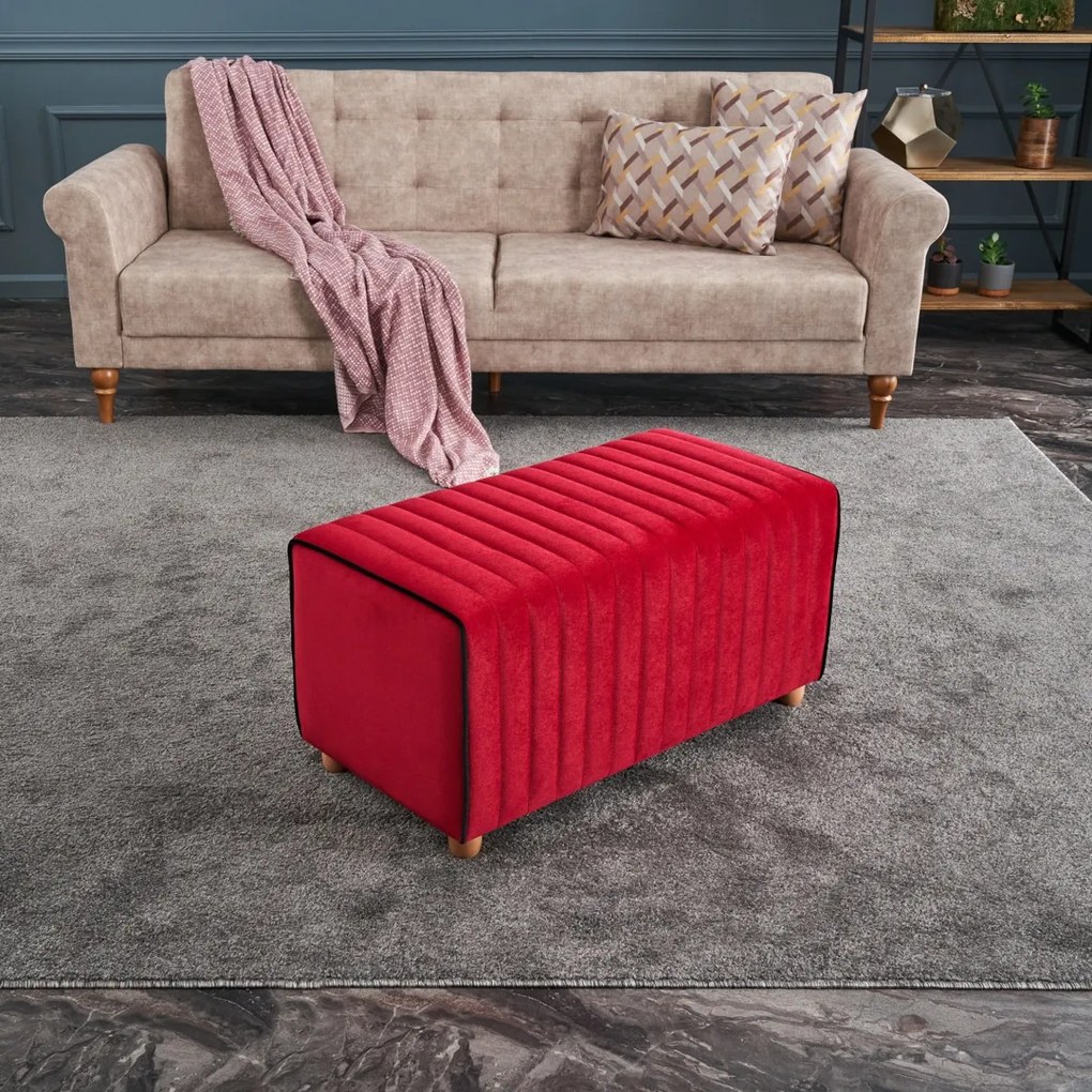 Stołek Mabel Pouf Czerwony