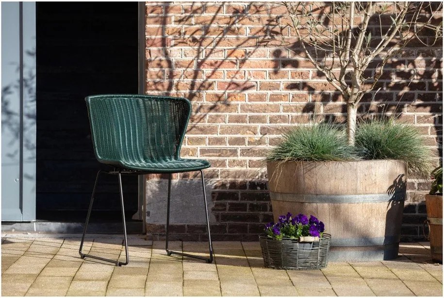 Czarne krzesła ogrodowe ze sztucznego rattanu zestaw 2 szt. Wings – WOOOD