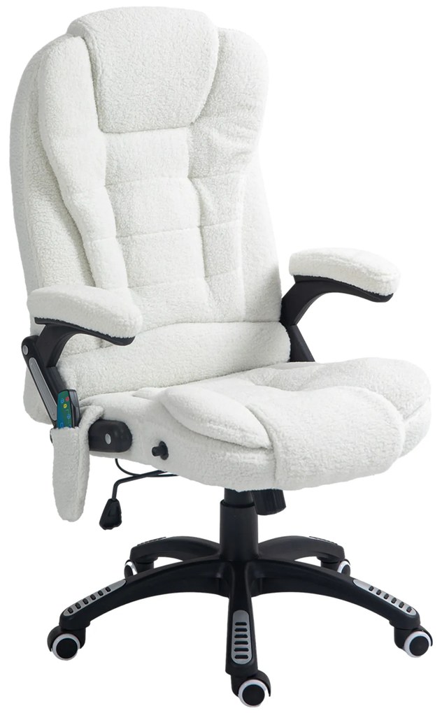 Vinsetto Fotel biurowy ergonomiczny z masażem regulacja wysokości biały udźwig 120 kg | Aosom PL