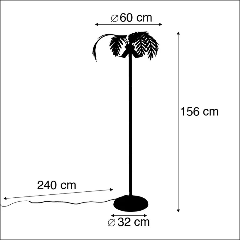 Lampa podłogowa w stylu vintage, złota, 156 cm, 2 punkty świetlne - Botanica Retro Oswietlenie wewnetrzne