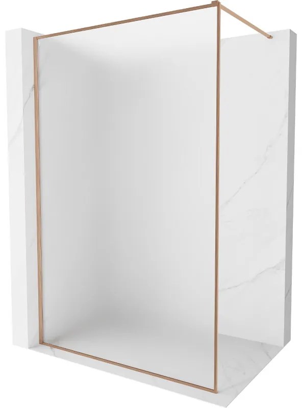 Mexen Kioto-XF ścianka prysznicowa Walk-in z ramką 120 x 202 cm, szron 10 mm, miedź szczotkowana - 800-120-104-65-30-X