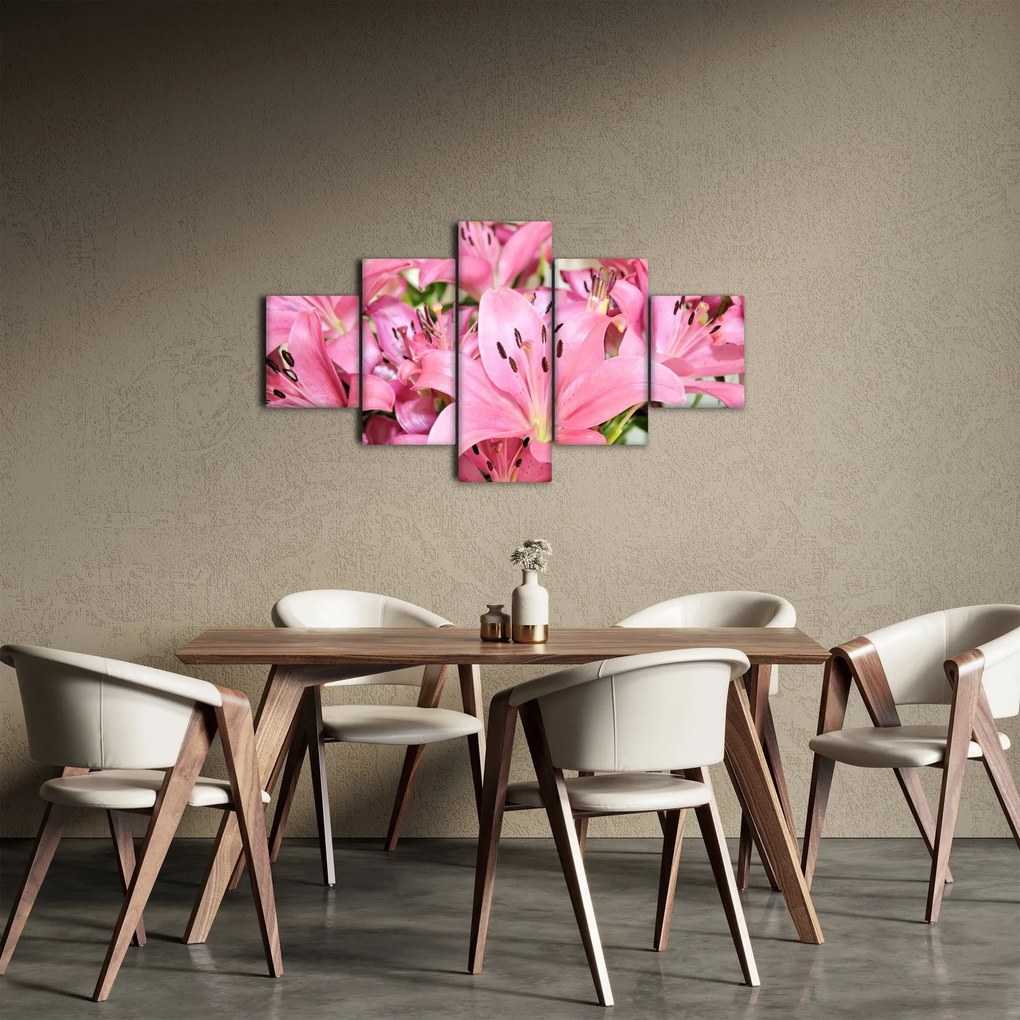 Obraz - Różowe lilie (125x70 cm)