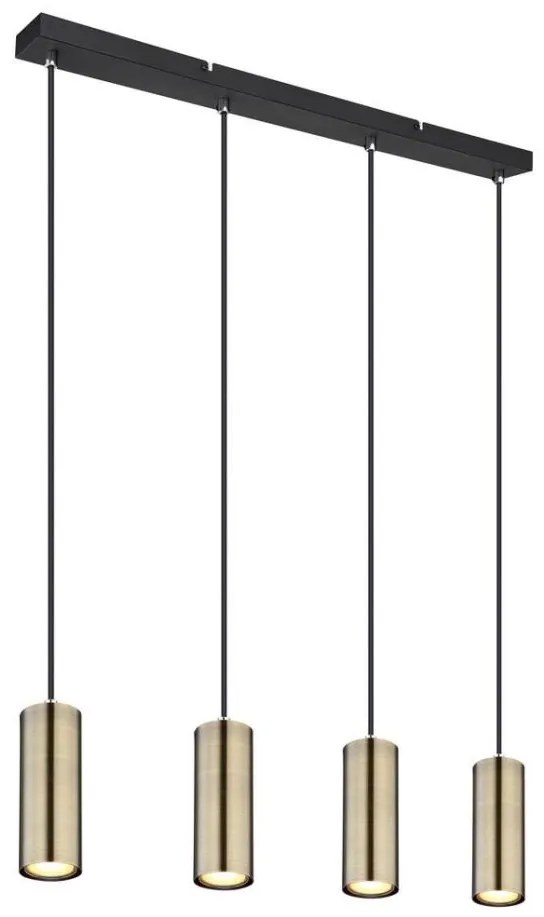 Globo 57911-4HM - Lampa sufitowa na linkach ROBBY 4xGU10/35W/230V czarna/mosiądz