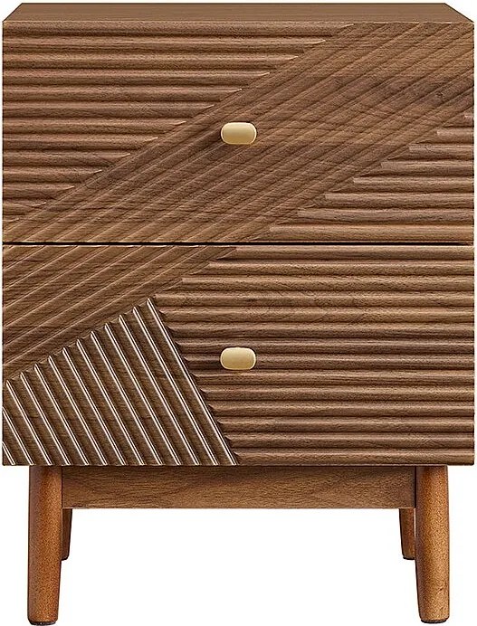 SoBuy Szafka nocna z dwiema szufladami Ciemnobrązowy 45x40x58.2cm Funkcjonalny FBT170-N