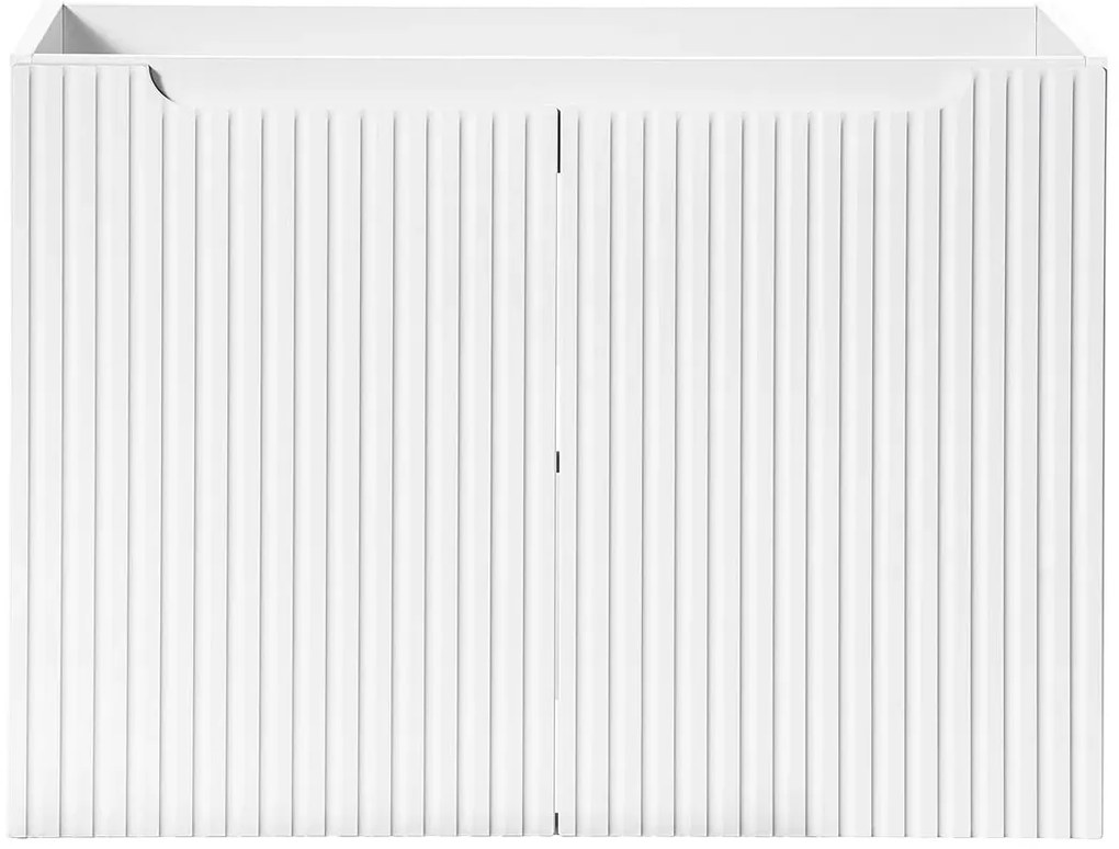 Nowoczesna biała szafka łazienkowa z ryflowaniem H9-D43