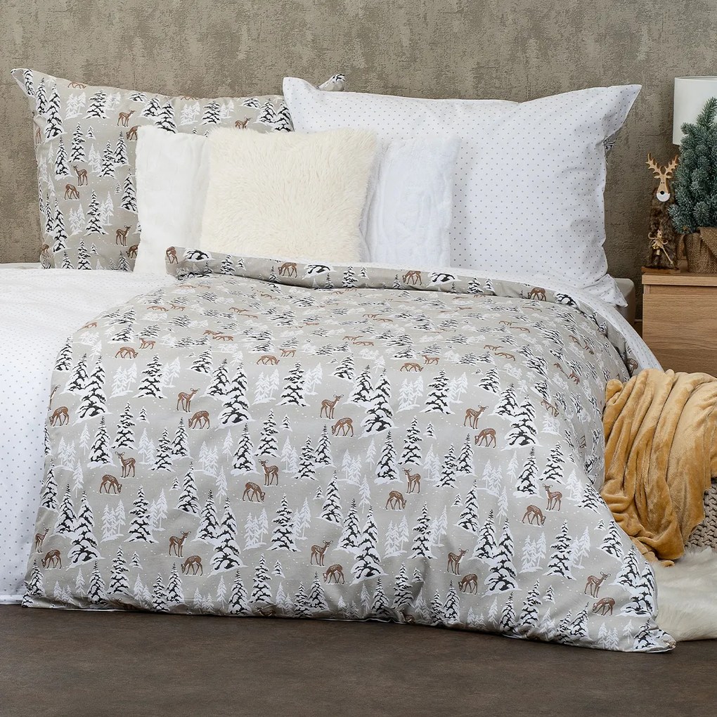 4Home Pościel bawełniana Christmas Forest, 140 x 220 cm, 70 x 90 cm