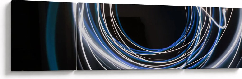 Obraz niebieskich linii (170x50 cm)