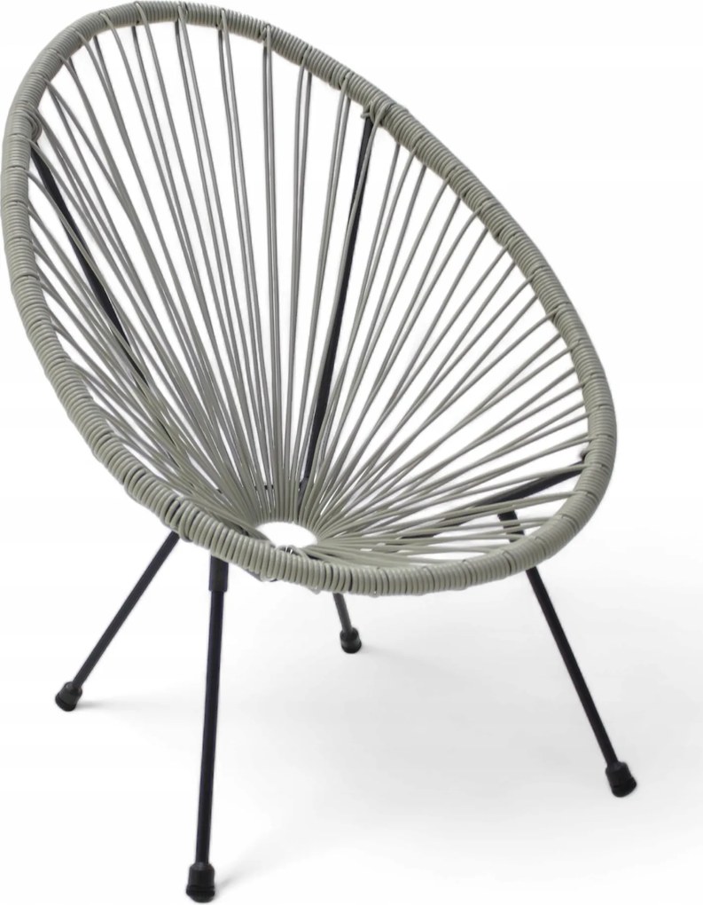 Żyłkowe krzesło ogrodowe dla dzieci Arjana, 66 cm, szare