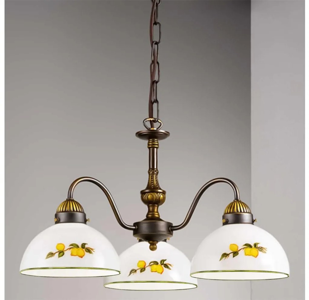 Kolarz 731.83.126 - Żyrandol na łańcuchu NONNA 3xE27/75W/230V cytryny